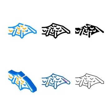 Iron stone wing multistyle color icon vector Stock Illustration