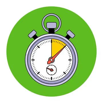 Iron stopwatch counts time. catch up in time. Stock Illustration