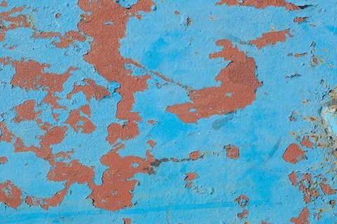 Iron surface is covered with old paint, chipped paint, texture background Stock Photos