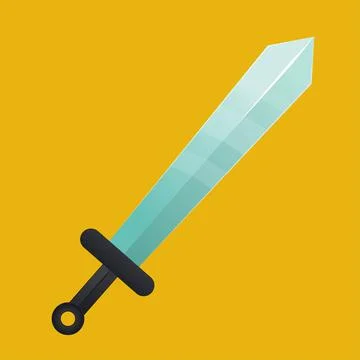 Iron sword on yellow background vector illustration Illustrazione stock