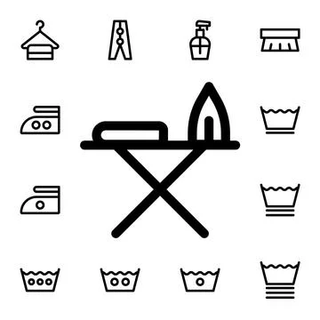 Iron table flat vector icon in laundry pack Stock Illustration