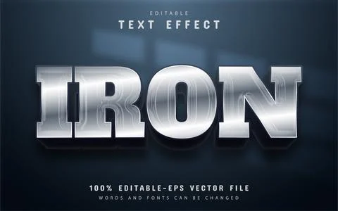 Iron text, silver style text effect editable Stock Illustration