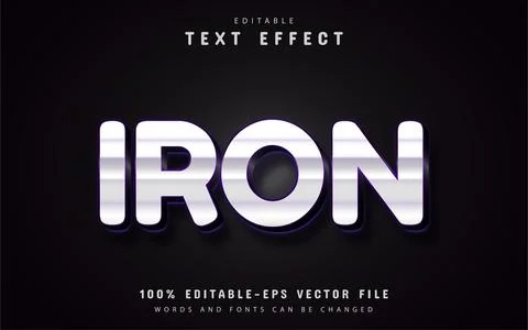 Iron text, silver style text effect editable Stock Illustration