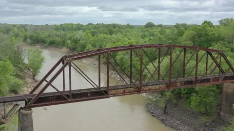 Iron train Bridge Video stock 180098054