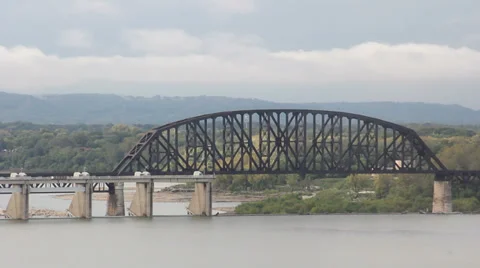 Iron Truss Bridge Stock Footage 31906250