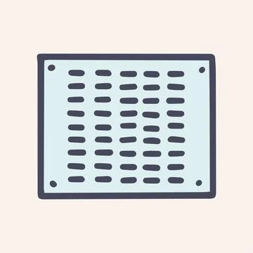 Iron ventilation grill color vector doodle simple icon Stock Illustration