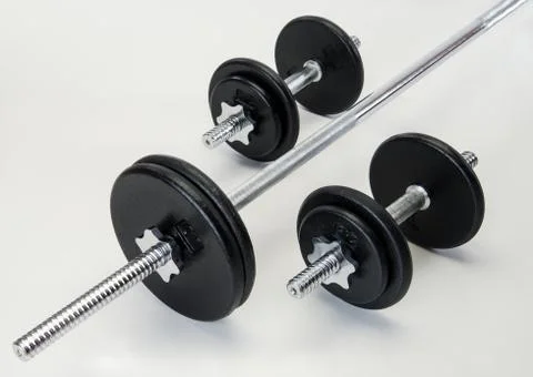 Iron Weights Set Stock Photos