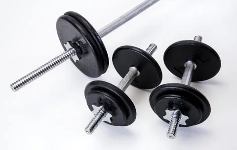 Iron Weights Set Stock Photos