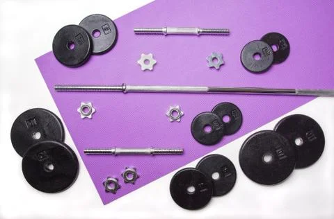 Iron Weights Set Stock Photos