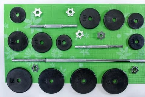 Iron Weights Set Stock Photos