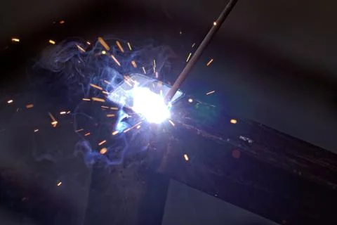 Iron Welding, Bright Light Stock Photos