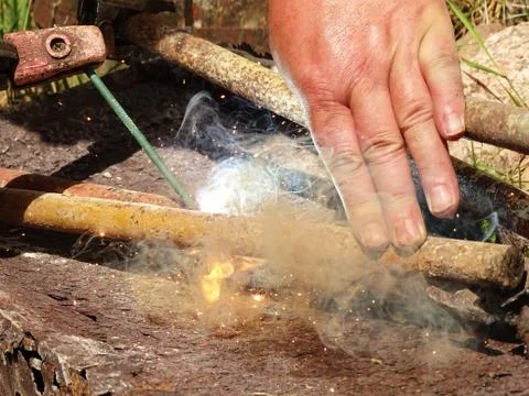 Iron welding Stock Photos