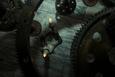 Iron wheels Stock Photos