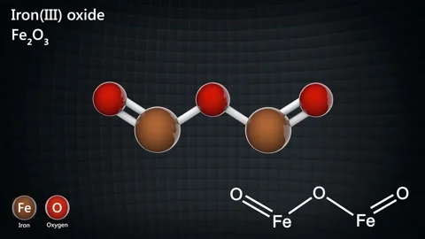 Iron(III) oxide. Fe2O3. Seamless loop. Stock Footage 154230693