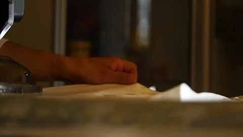 Ironin the linen bed Stock Footage 257560213
