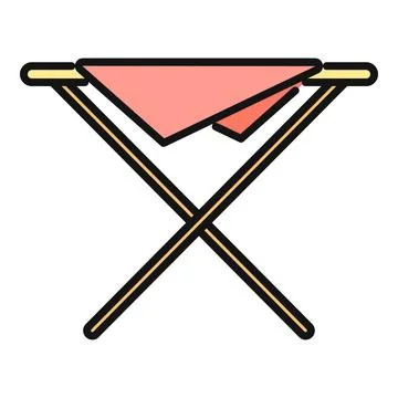 Ironing board flat design icon for laundry Stock Illustration