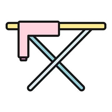 Ironing board for home laundry tasks icon Stock Illustration