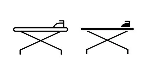 Ironing board icon in black and white. vector icon pack for websites Stock Illustration