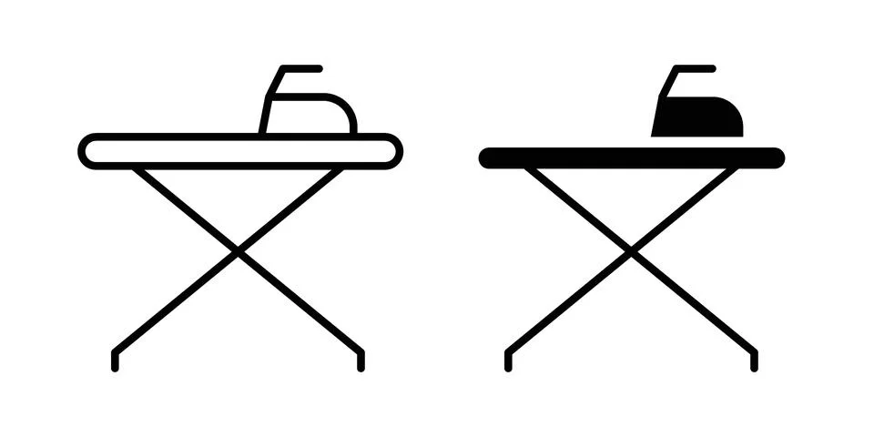 Ironing board icon black vector isolated on white Stock Illustration