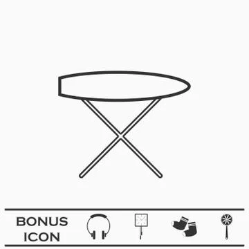 Ironing board icon flat. Stock Illustration