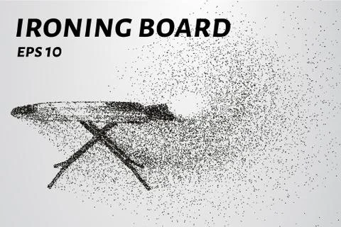 Ironing Board made of particles. An Ironing Board consists of small circles.. Stock Illustration