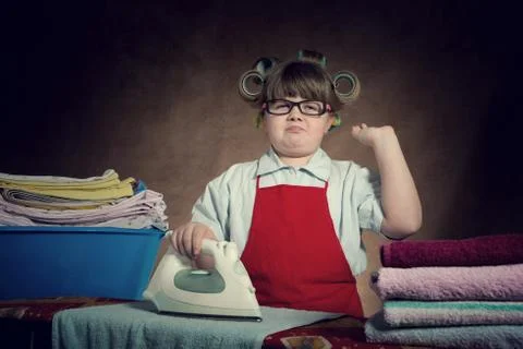 Ironing boring Stock Photos