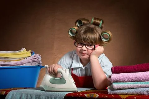 Ironing boring Stock Photos
