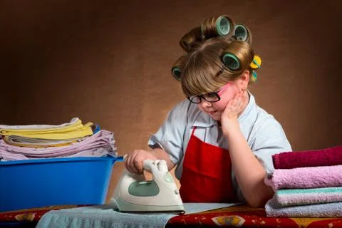 Ironing boring Stock Photos