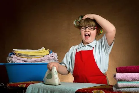 Ironing boring Stock Photos