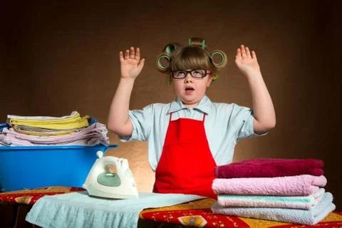 Ironing boring Stock Photos
