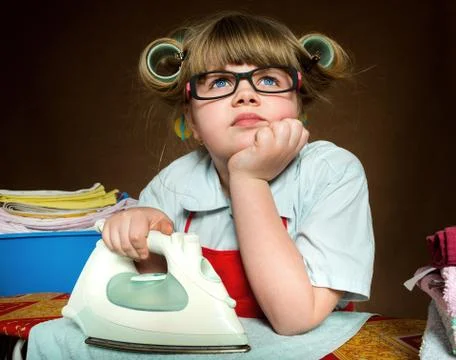 Ironing boring Foto stock