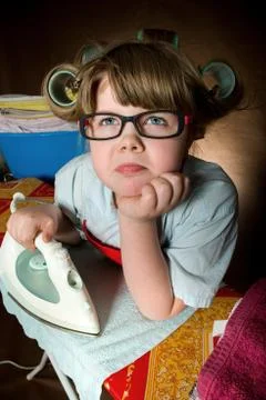Ironing boring Stock Photos