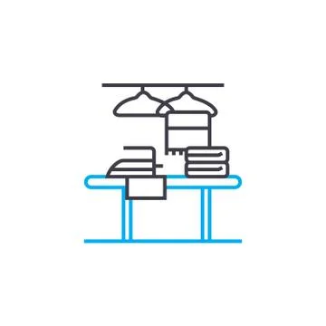 Ironing clothes linear icon concept. Ironing clothes line vector sign, symbol イラスト素材