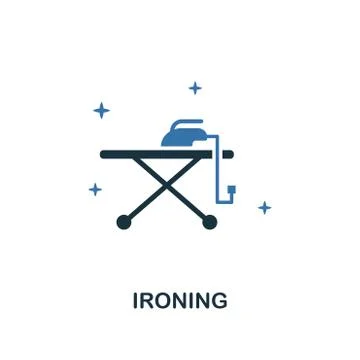 Ironing icon. Creative two colors design from cleaning icons collection. UI and Stock Illustration