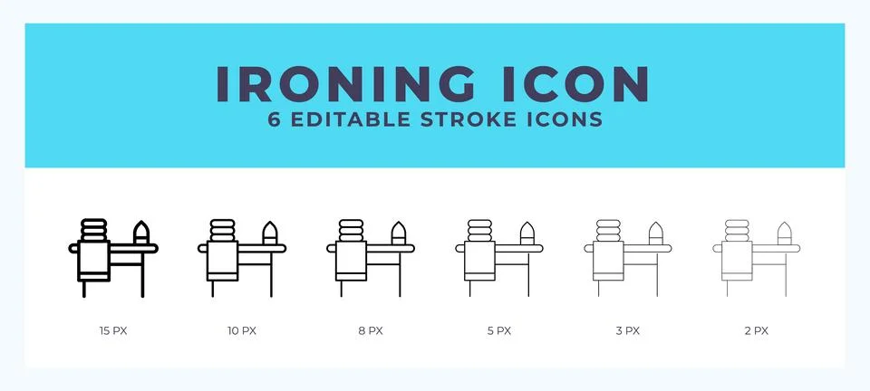 Ironing icon set with different stroke. Design elements for logo. Vector il.. 스톡 일러스트