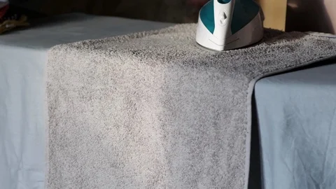 Ironing linen, close-up Stock Footage 102853201