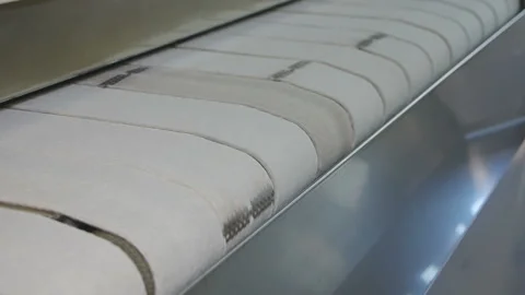 Ironing of linen in a laundry Stock Footage 93022245