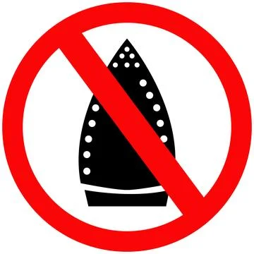 Ironing is not allowed on white background. No ironing prohibition sign. Stock Illustration