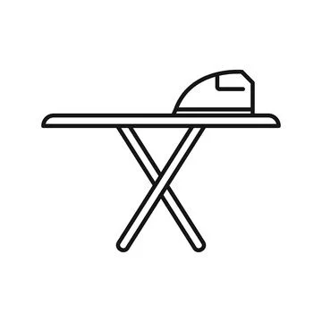 Ironing table icon Black line art vector logo 스톡 일러스트