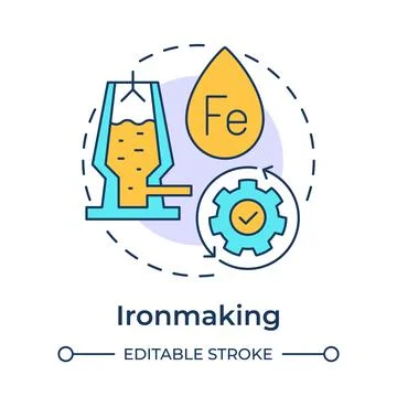 Ironmaking multi color concept icon Stock Illustration