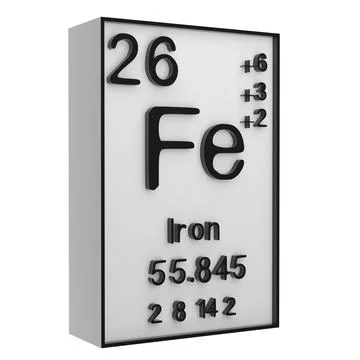 Iron,Phosphorus on the periodic table of the elements on white blackground,.. Stock Illustration