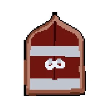 Ironwork ancient medieval door pixel art vector illustration Stock Illustration