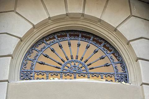 Ironwork Arch Window Stock Photos