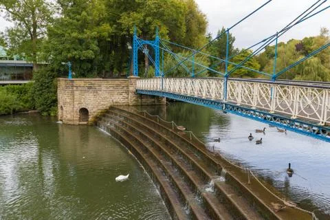 Ironwork footbridge  Jephson Gardens Stock Photos