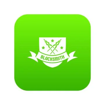 Ironwork icon green vector Stock Illustration