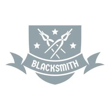 Ironwork logo, simple gray style Stock Illustration