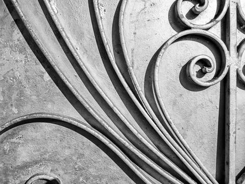 Ironwork Pattern On Door Stock Photos