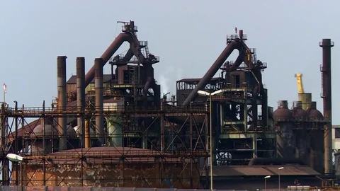 Ironworks with smoke Video stock 80368395