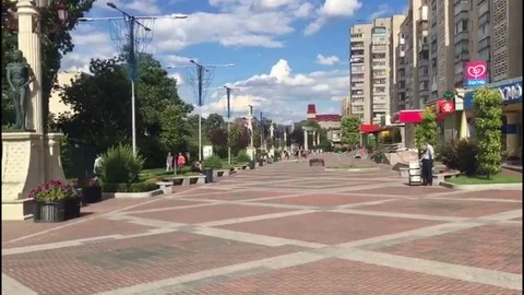 Irpen city square1 Stock-Footage 90600563