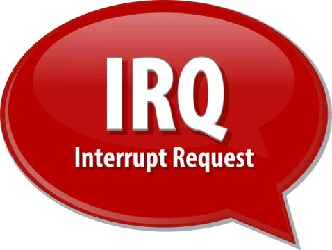 IRQ acronym definition speech bubble illustration Stock Illustration